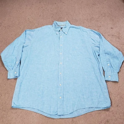 Camisa Bills Khakis Mezcla de Lino Abotonada Para Hombres XXL 2XL Azul Cielo Resort Viaje Foto 1 de 4