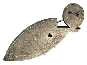 OOAK Sterling Silver Figural 2" Brooch "Sentiment" Handcrafted Artisan Made 8.5g - Picture 1 of 3