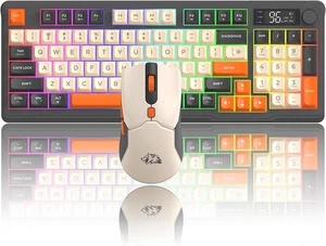 T96 Wireless 2.4G RGB Membrane Gaming Keyboard and Optical  Mouse Set 4000 DPI - Picture 1 of 14