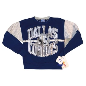 Vintage 1992 Dallas Cowboys Sweatshirt Youth 10 Team NFL USA NWT Silver Helmet - Picture 1 of 9