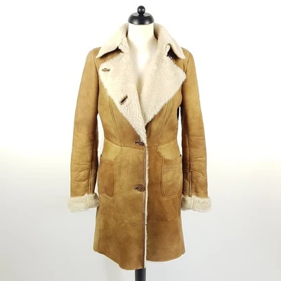 Milestone Lammfellmantel Damen Gr. 38 M Braun Leder Mantel Lammfell Jacke - Bild 1 von 4
