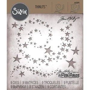 Sizzix Thinlits Dies By Tim Holtz 9pcs - Swirling Stars 663095 - Picture 1 of 2