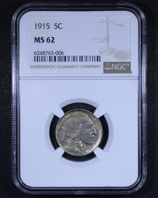 1915 Buffalo Nickel - 5c NGC MS62 - Rainbow Toned 🌈 - Image 1 of 4