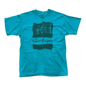 Vintage 1980s DANCE BRIGADE Teal T-Shirt Oakland California Feminist Size L - Bild 1 von 3
