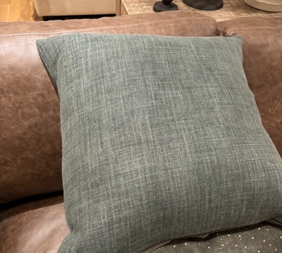 Pottery Barn 24 x 24 in Belgian Linen Pillow Cover, Loden New $109 - Image 1 of 4