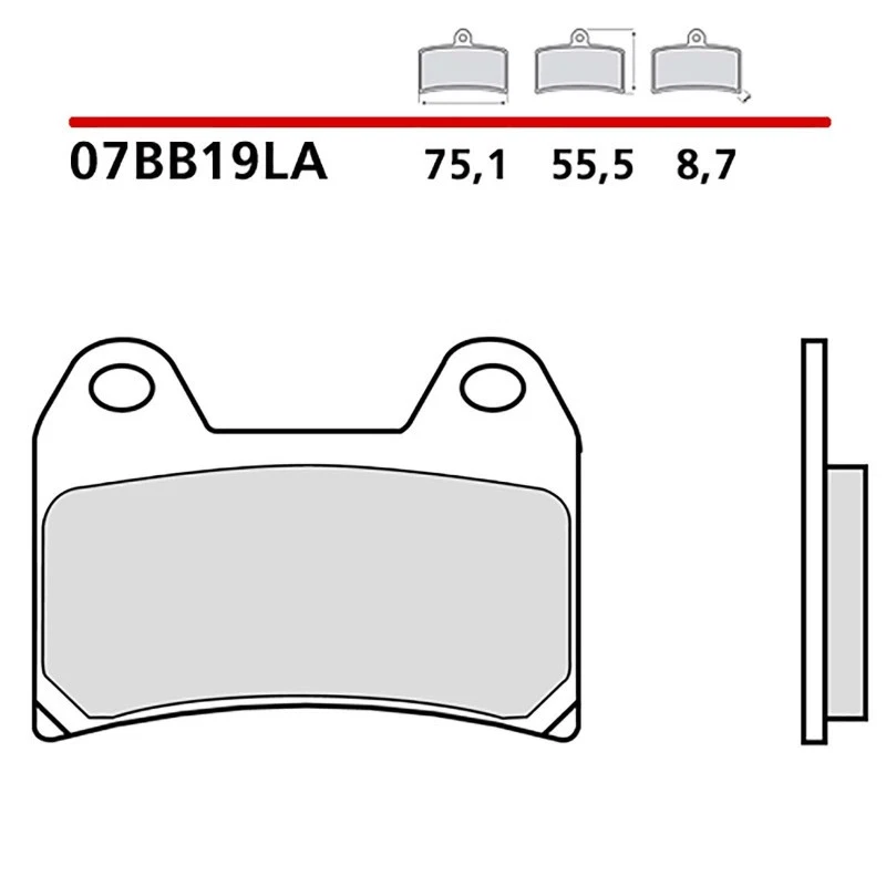 BREMBO FRONT BRAKE PAD KIT MOUNT ON DUCATI SUPERSPORT IE 900 98-02-07BB19LA - Image 1 of 1