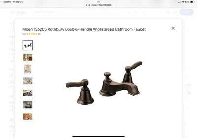 Moen Rothbury Two-Handle Widespread Bathroom Faucet TS6205ORB Oil Rubbed Bronze - Image 1 of 3