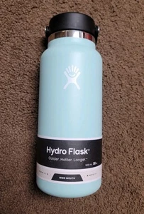 Hydro Flask Stainless Wide Mouth Water Bottle Flex Cap 32oz Dew W32BTS441 NEW - Picture 1 of 5
