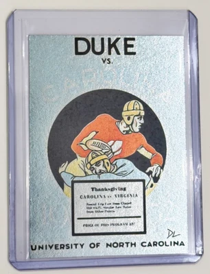 North Carolina vs Duke Program Platinum Artist Signed November 20, 1932 Card 1/1 - Image 1 of 2