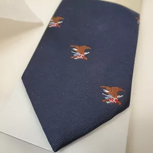 NEW Vintage 100% Silk Exclusive NRA Tie Eagle With Crossed Guns NOS - Picture 1 of 8