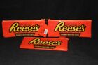 Set of 3 Reese’s Peanut Butter Cups Soft Zip Case Candy Pencil Make Up Bag NEW