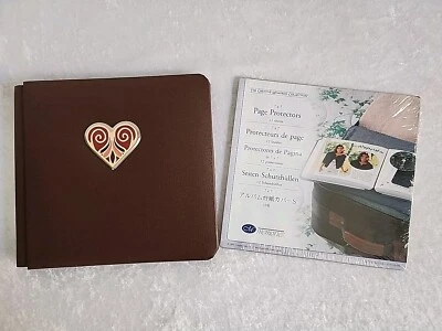 Álbum Creative Memories 7x7 Borgoña con Corazón y 12 NUEVO Protectores de Página Foto 1 de 4