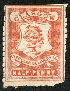 Circular Delivery SGCD21a Glasgow 1/2d dull scarlet mint (pin perf 10 1/2) - Picture 1 of 1