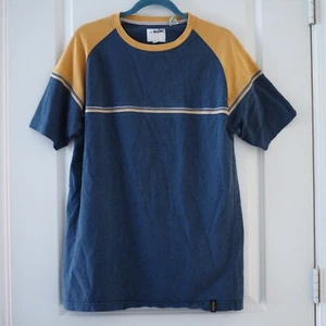Y2K Point Zero Blue Yellow Raglan T-Shirt Men's Size Medium Sporty Skater - Picture 1 of 16