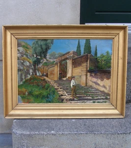 Johan Lorange (alemán. 1833) En el monasterio. Sorrento, Italia. Fechado en 1850. - Imagen 1 de 1