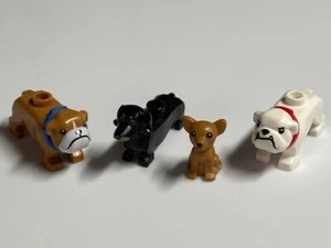 NEW LEGO Dachshund Bulldog Chihuahua Lot of 4 Dogs Puppy Minifigure Animal - Picture 1 of 1