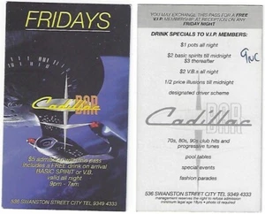 Ultra Rare 1996 Australian Star Trek Disco Pass - Cadillac Bar -- Promo card - Picture 1 of 1