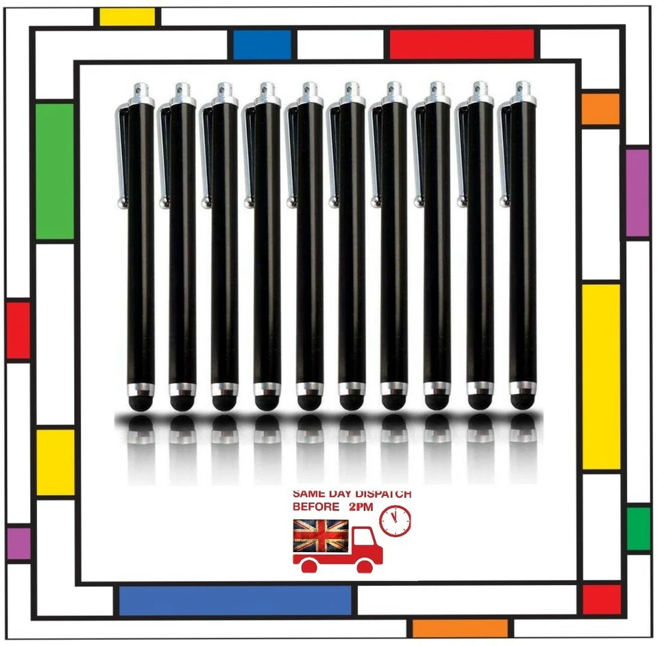 10 x BLACK QUALITY STYLUS PENS for IPAD, TOUCH SCREEN, IPHONE SAMSUNG XIAOMI etc - Image 1 of 1