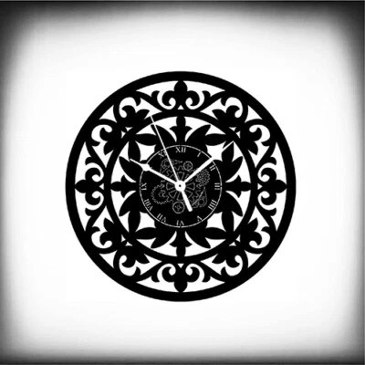Orologio in Vinile da Parete Fiore Artwork Mandala Yin Yang Design 02 Moderno  - Immagine 1 di 3