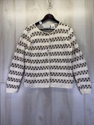 Vintage United States Sweaters Womens Knit  Cardigan Large-USA Made-10133 - Image 1 of 4