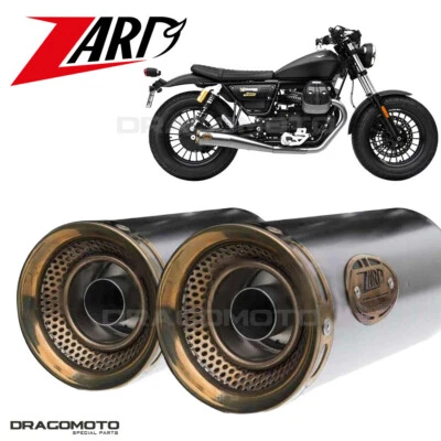 V9 ROAMER MOTO GUZZI 2016 2017 ZARD Scarico SLIM VERSION RC ZMG081S10SBR - Imagem 1 de 4