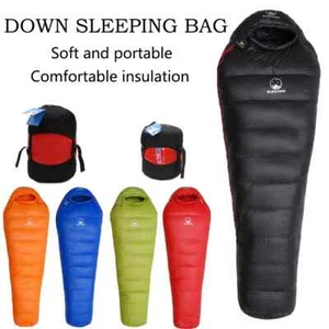 Camping Sleeping Bag Very Warm White Goose Down Adult Mummy Style Sleep Bag - Picture 1 of 36