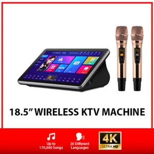 18.5" Karaoke Machine Home Party KTV System (2 x Free Mic) -Silver/2TB-40K Songs - Picture 1 of 12