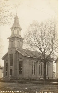 Antigua Postal Invierno RPPC BABPTIST IGLESIA PAW Michigan - Imagen 1 de 2