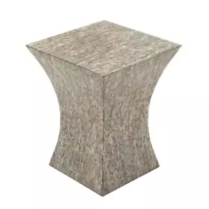 Litton Lane End Accent Table 19" Coastal Square Indoor Stone in Multi-Colored - Picture 1 of 11
