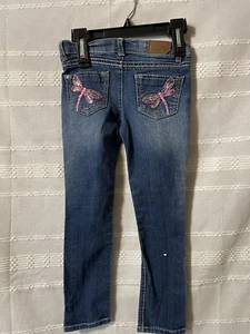 Yaso Blue Denim Jean Dragon Fly On Pockets Girl Sz 6 10.00 - Picture 1 of 4