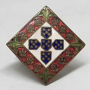 Antique PORTUGAL Portuguese Fascist Youth MOCIDADE PORTUGUESA Woman Enamel Badge - Picture 1 of 5
