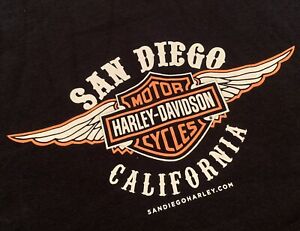 Rare 3x Women’s San Diego Harley-Davidson T-shirt Cali Biker Motorcycle Ride Bla