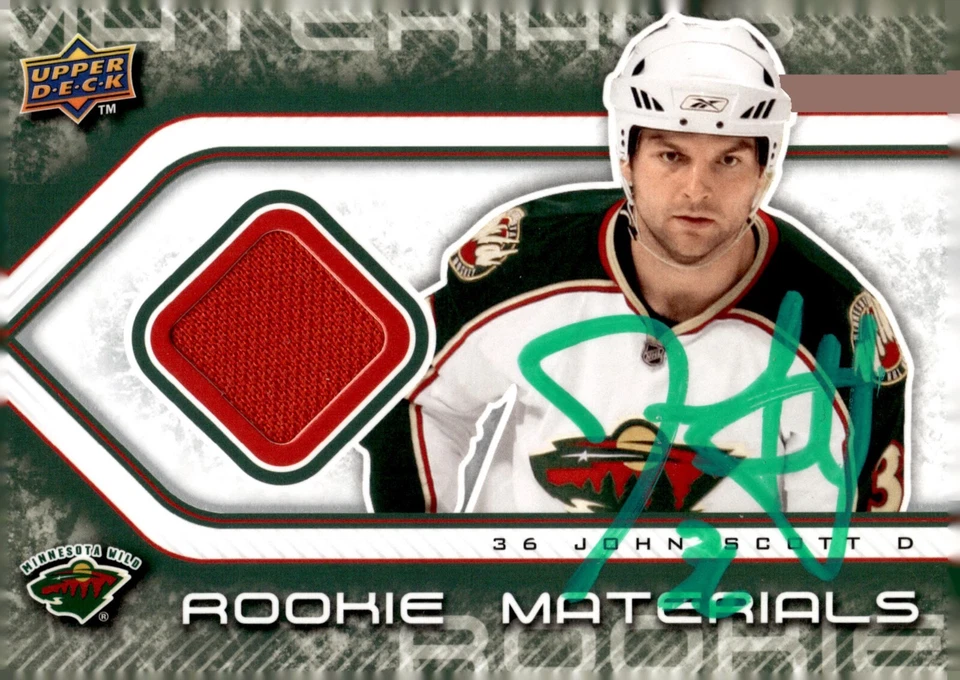 John Scott - Signed 2009-10 Upper Deck Series 2 Rookie Materials Card #RM-JS - Image 1 of 2