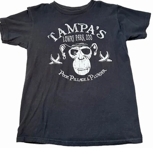 PIRATE CHIMP “Poop, Pillage, & Plunder” LOWRY PARK ZOO TAMPA Shirt Size Youth L - Picture 1 of 5
