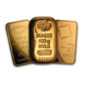 100 gram Gold Bar - Various Brands