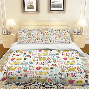 3D Animal Plant Cartoon Kids Quilt Cover Set Duvet Cover Bedding Pillowcases - Picture 1 of 6
