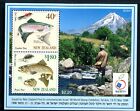 1997 New Zealand - Fly Fishing MUH Mini Sheet Israel '98 Exhibition Overprint