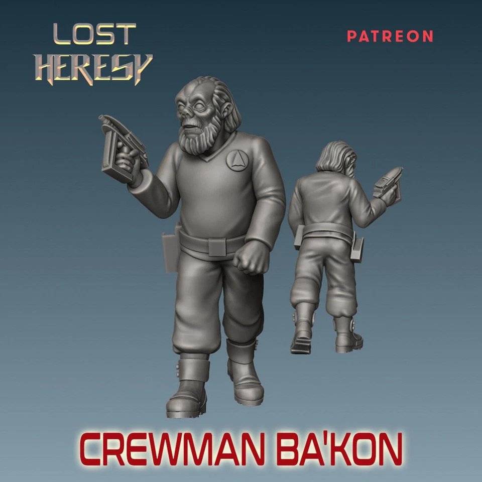 Crewman Bakon - Resin Miniature | Sci Fi | Legion | Trek | Lost Heresy - Image 1 of 1