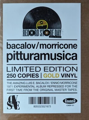 Gold Vinyl ENNIO MORRICONE LUIS BACALOV 250 ONLY PITTURAMUSIC. RSD 2020 MINT - Image 1 of 3