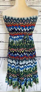 Cristina Love Women’s Small Dress Strapless Silky Stretch Beaded Tie String - Picture 1 of 9