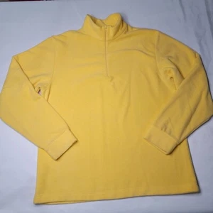 Sahalie Sweater Butter Fleece Womens Medium Yellow 1/4 Zip Warm Cozy Soft - Picture 1 of 14