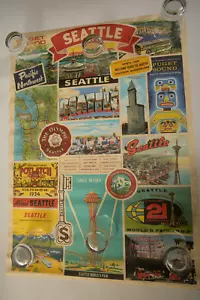 Seattle Collage Travel Poster (W32/JSF6) 2017 Cavallini Papers - Picture 1 of 7