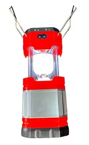 Wiederaufladbare LED Camping Laterne mit AC-Ladung, Solarpanel & USB-Ausgang - Bild 1 von 6