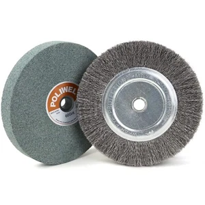 6 Inch Bench Grinder Grinding Wheel & Wire Wheel Brush with 1/2'' Arbor, 60 Grit - Picture 1 of 7