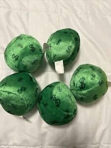 Lot Of 5 Green $ Balls Plush