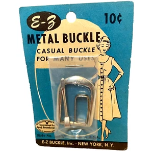 Antique E Z Metal Buckle Casual Silver Buckle New Old Stock in Package - Picture 1 of 4