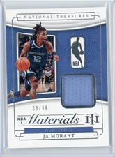 2022-23 PANINI NATIONAL TREASURES JA MORANT MATERIALS GAME USED JERSEY RARE /99