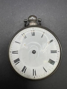 Antique TB Signed Sterling Silver Paired Case English Pocket Watch Movement - Picture 1 of 23