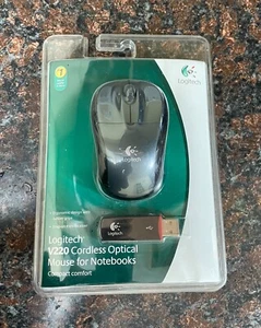 New Logitech V220 Cordless Optical Mouse for Notebooks (Black/Gray) - Picture 1 of 2