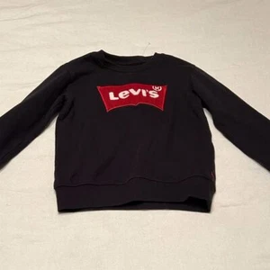 Levi's Vintage Kids Black Pullover 8-10 M Crew Neck Long Sleeve Logo - Picture 1 of 11